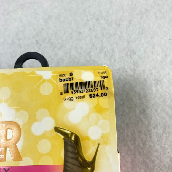 Star Power By Spanx Women Size B Shaping Tights Black Patterned Tiger Stripe NWT - Picture 2 of 7